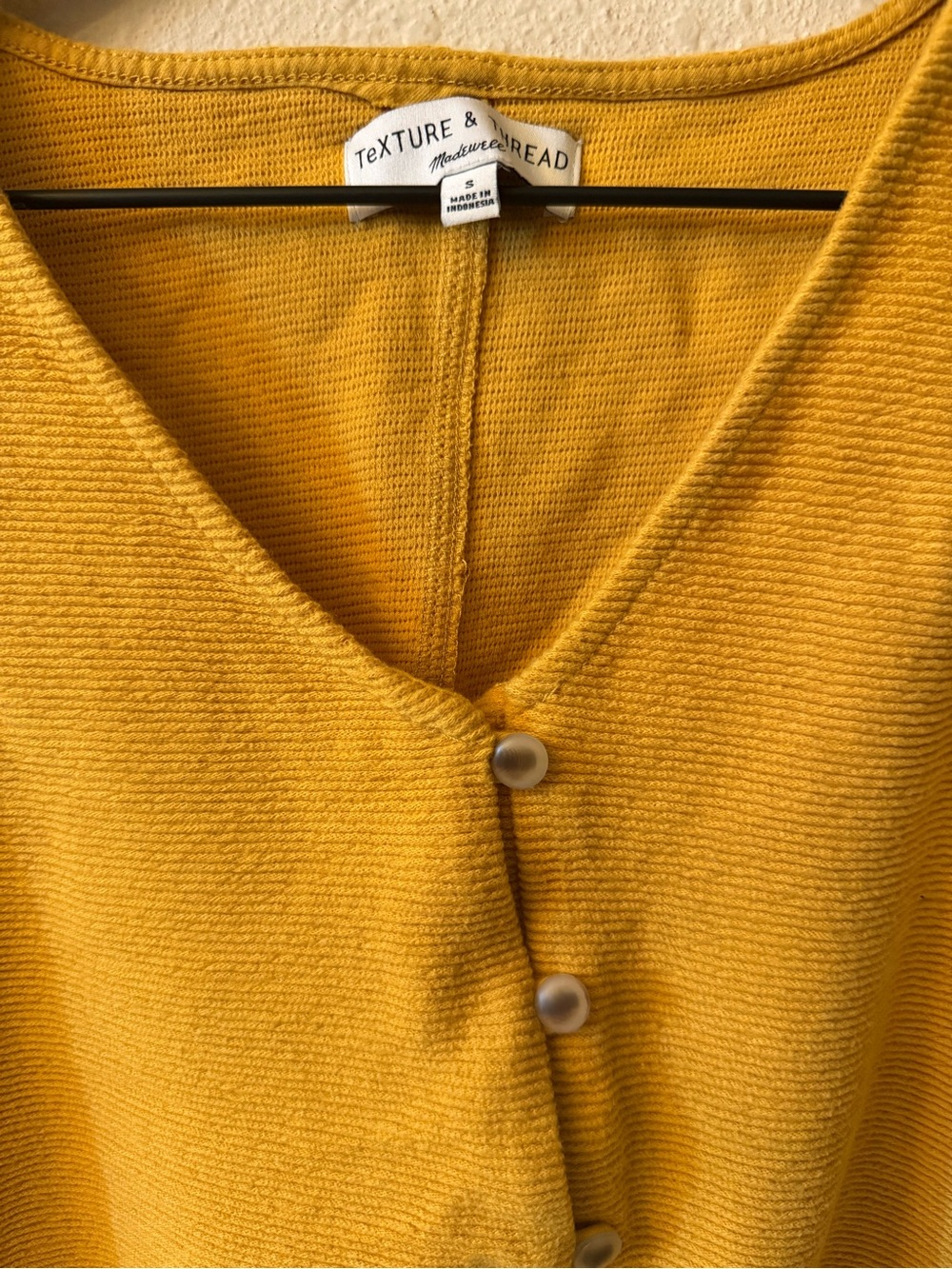 Madewell Mustard Button-Front Tie-Hem Tank - Picture 2 of 3